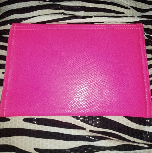 BCBGeneration Hot Pink Snake Print Clutch - Picture 4 of 8
